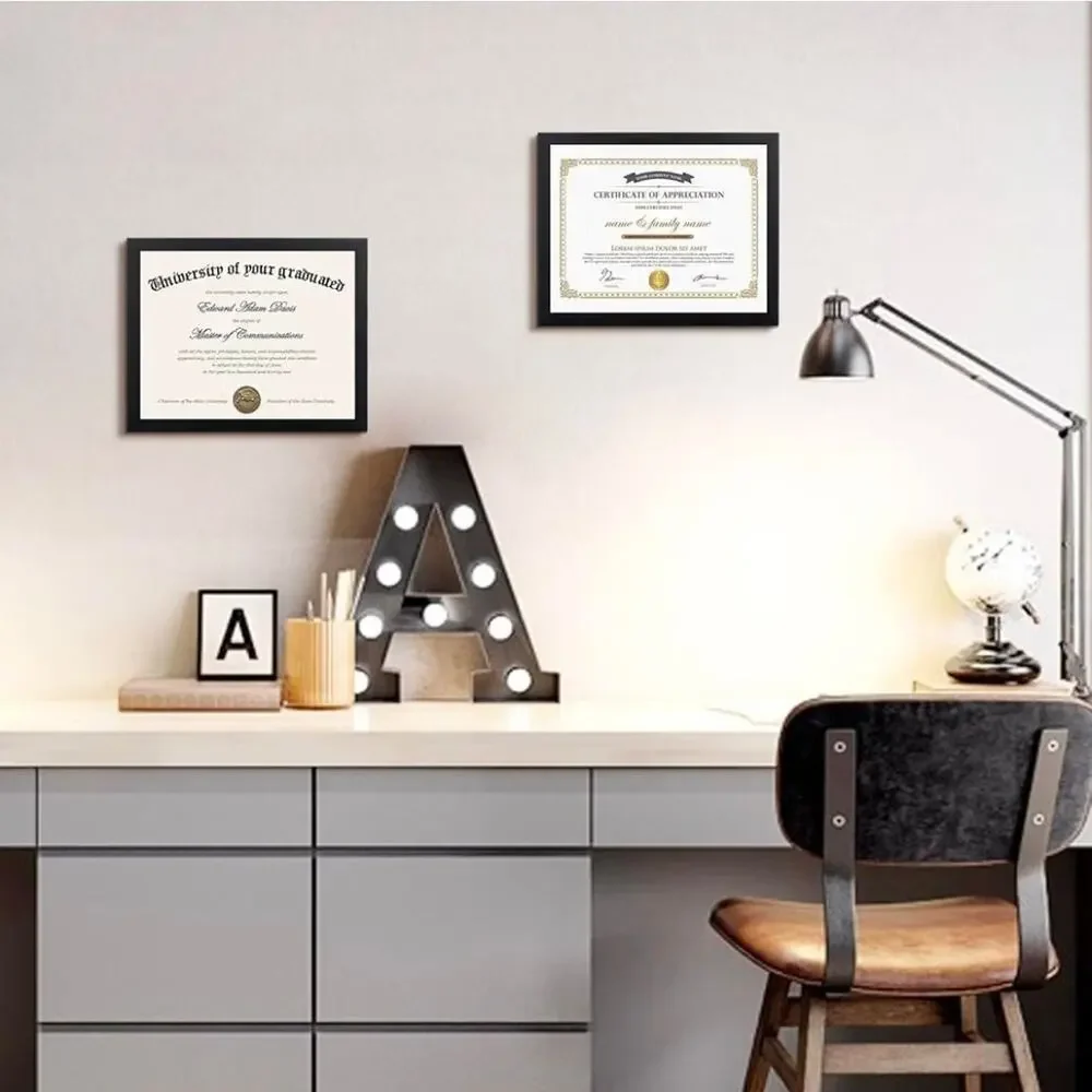 upsimples 8.5 x 11 Certificate Frames Black 5 Pack